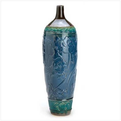 Embossed Floral Urn Vase